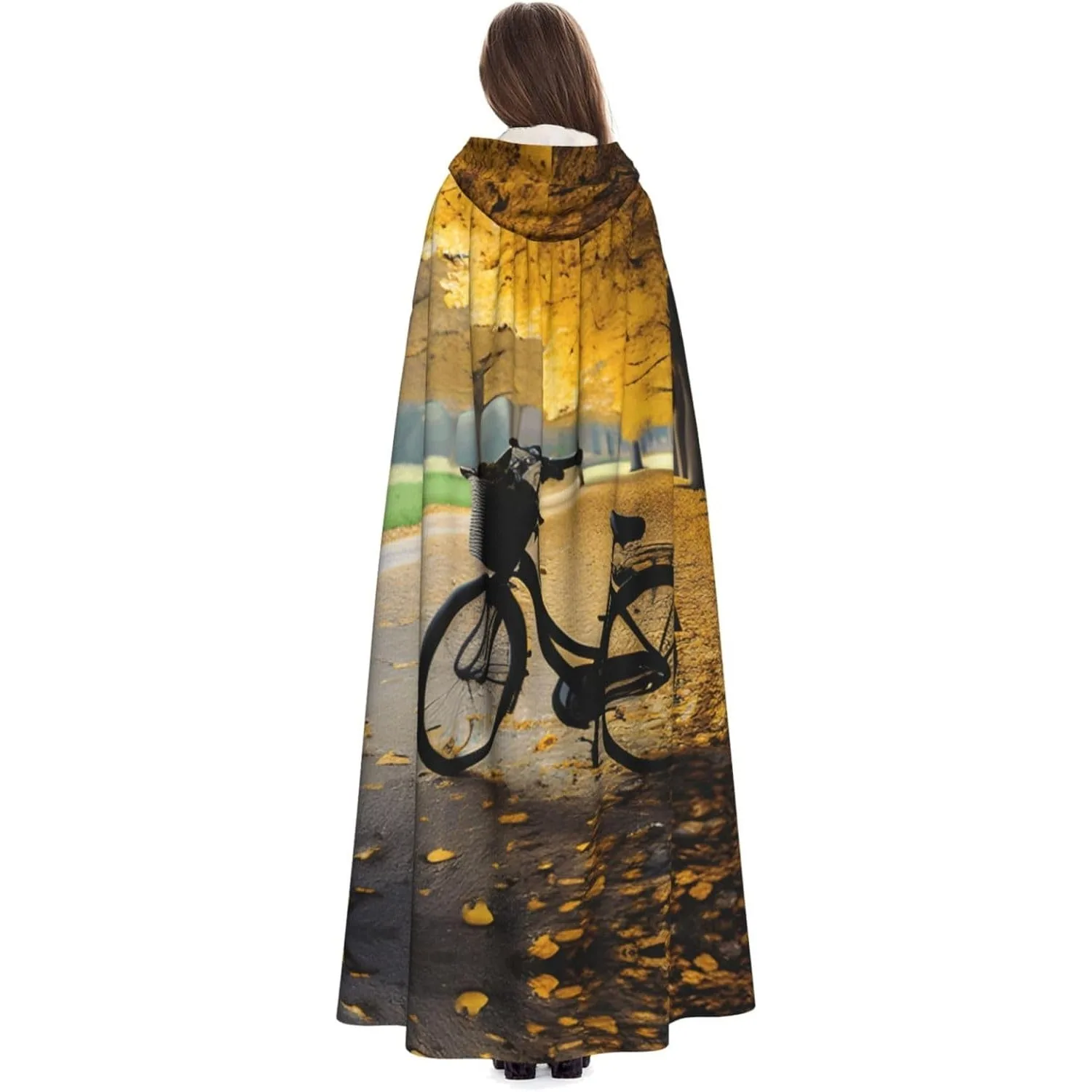 

Осеннее дерево со старым велосипедным принтом, плащ с капюшоном для взрослых и Хэллоуина, Рождественская накидка ведьмы, халат, костюм для вечеринки