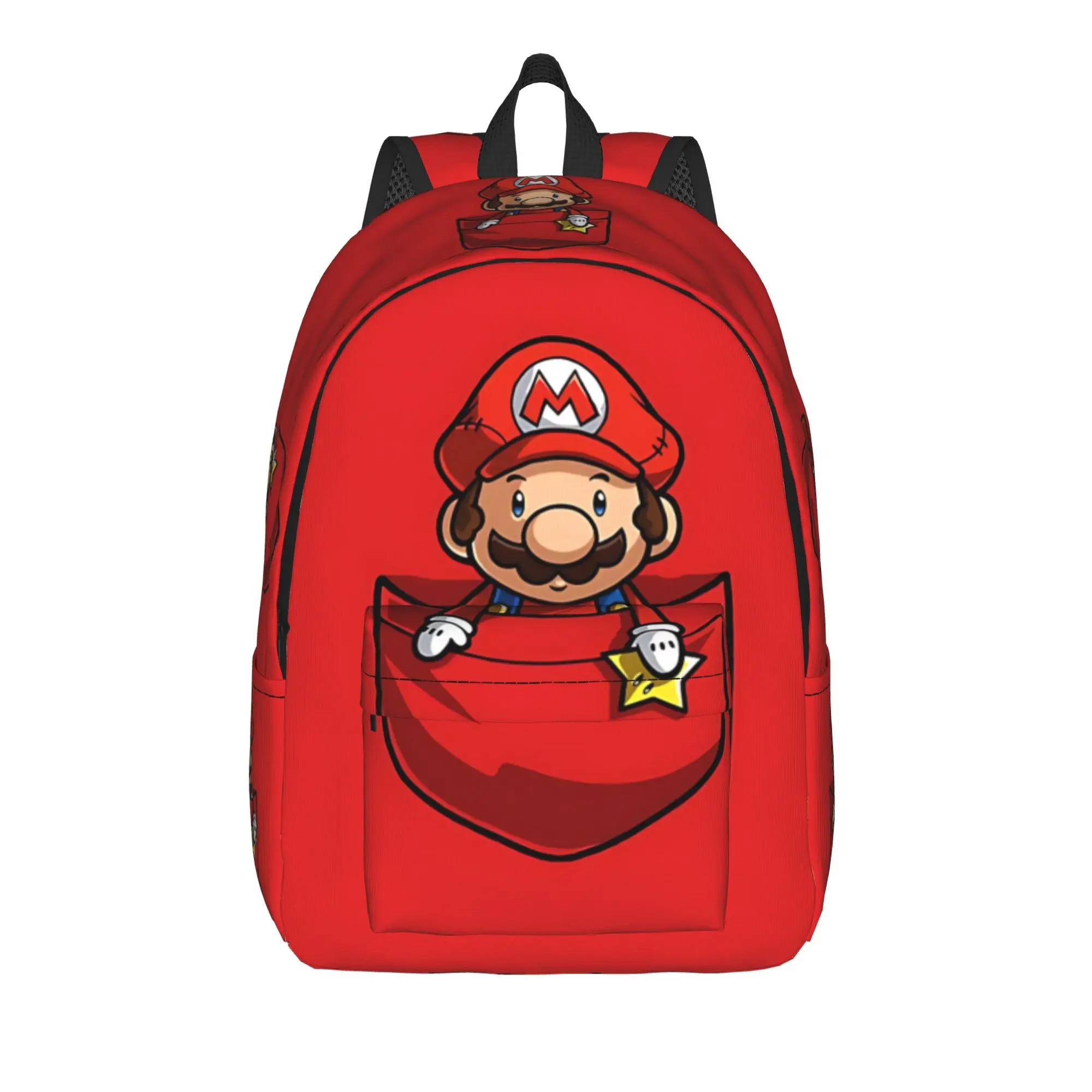 Fashion Cartoon Super Mario Backpack  Mochilas Dual-Use Journey Retro Washable Rucksack