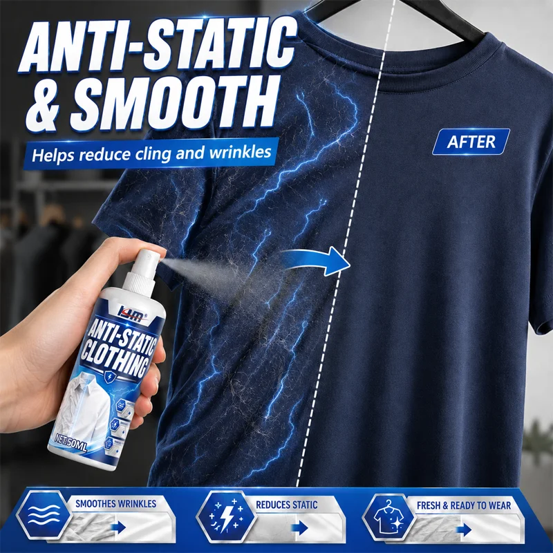 Portable Quick-Acting Wrinkle Spray, Rapidly Eliminates Stubborn Wrinkles, Gentle And Soft Fabric Spray, Suitable for Shirts