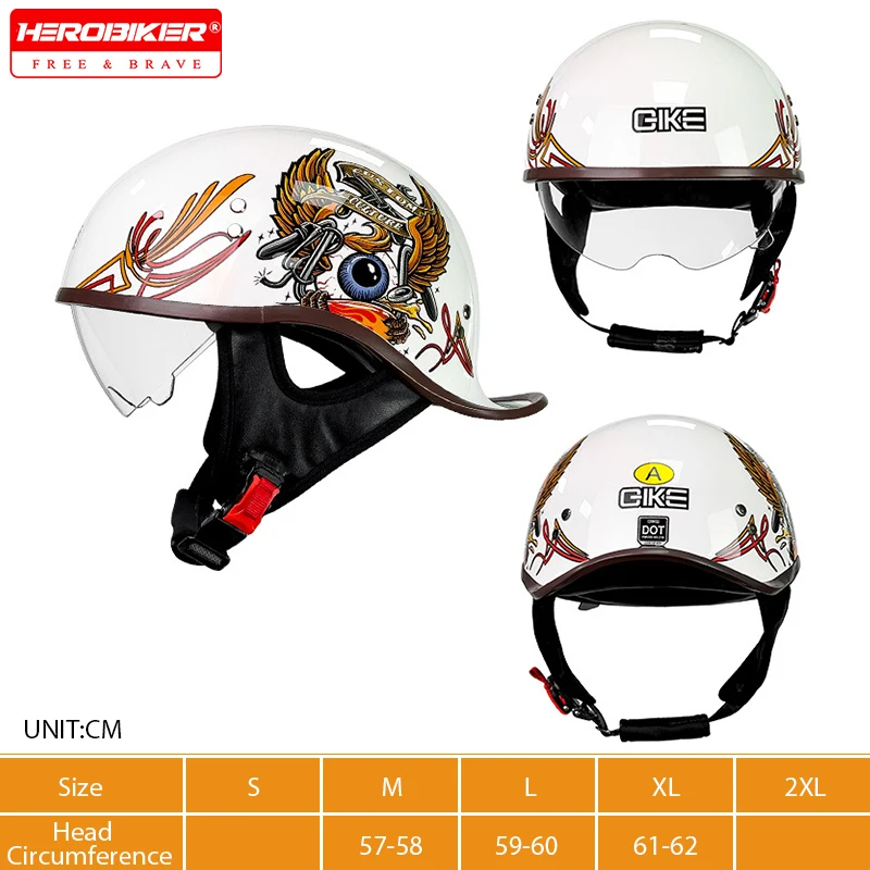 

Сертификация DOT Ретро Мотоциклетный Шлем Мужчины Женщины Casco Moto Лето Винтаж ABS Capacete De Moto Ковш Шлем с HD Козырьками