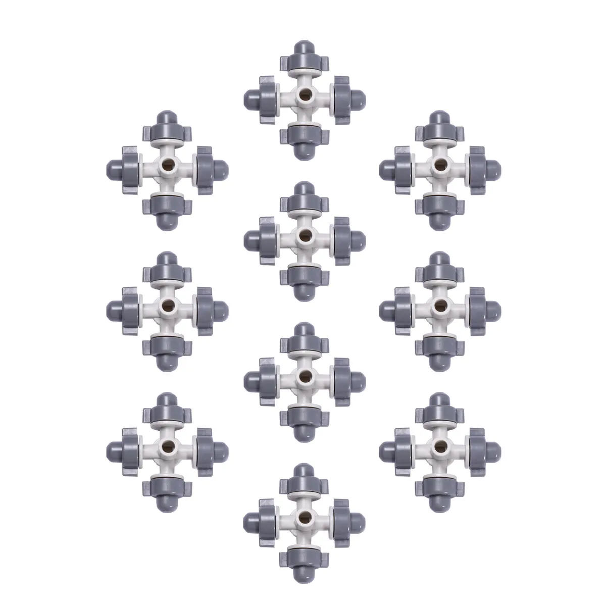 10pcs 미니어처 드립 관개 노즐 정원 급수용 4방향 분무기 분리형 잔디 미스트 노즐 농업용