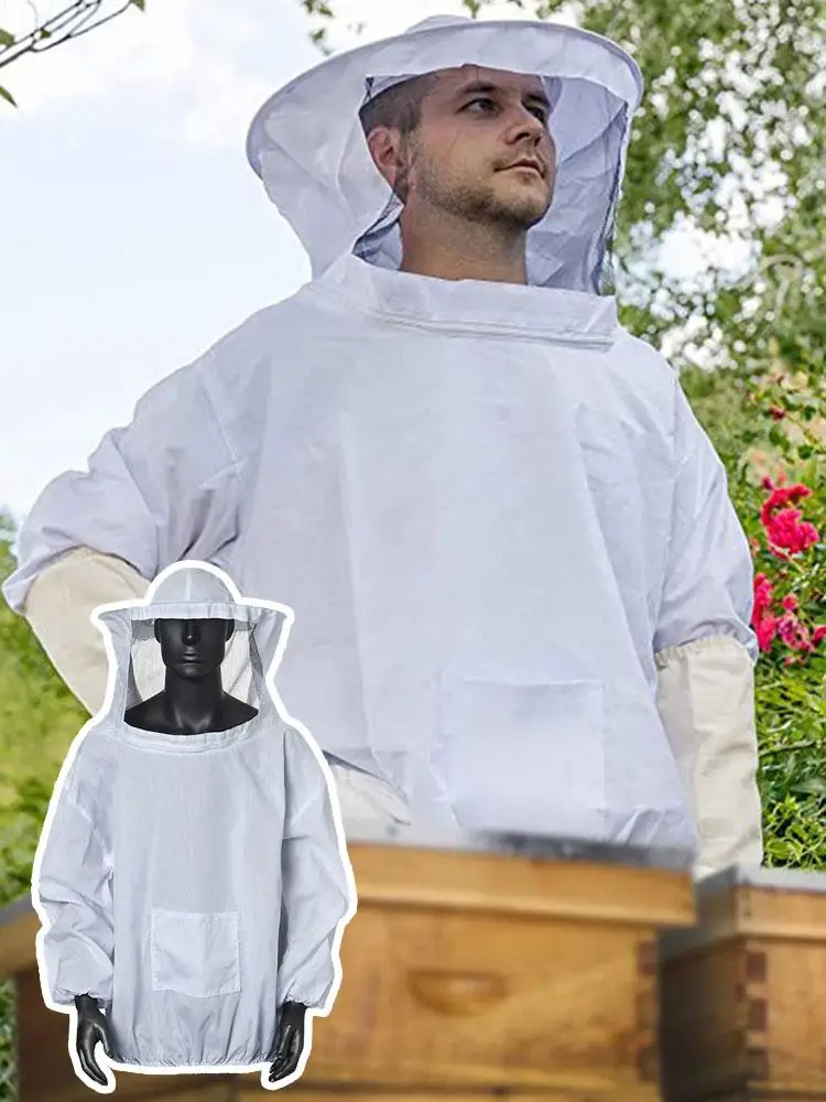 Veste de protection pour apiculture, voile, équipement Smock, manches de chapeau, costume pour apiculteur, robe pour apiculture