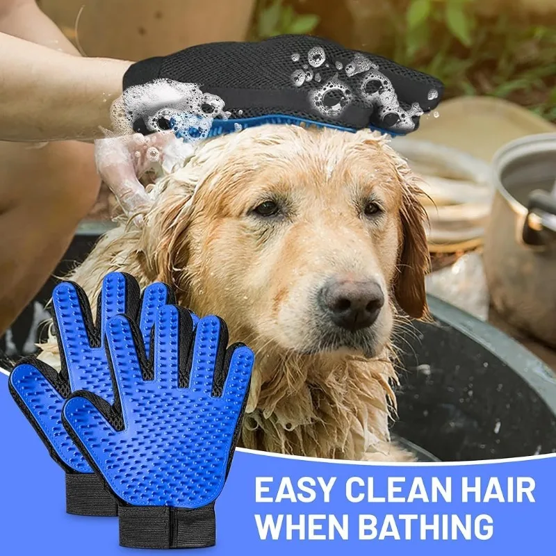 Rubber Pet Grooming Gloves 1PC Hair Remove Massage Floating Brush Cat Dog view 6