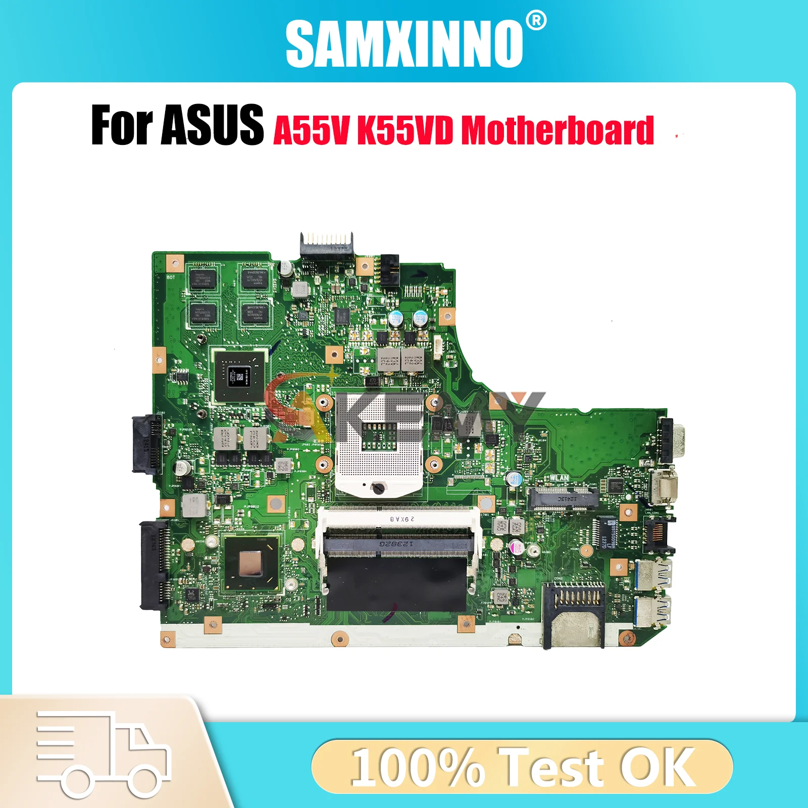 

Материнская плата для ноутбука K55VD для ASUS K55V K55VJ K55VD K55VM Материнская плата для ноутбука Цей товар в наличии 100% тестирование ОК быстрая доставка