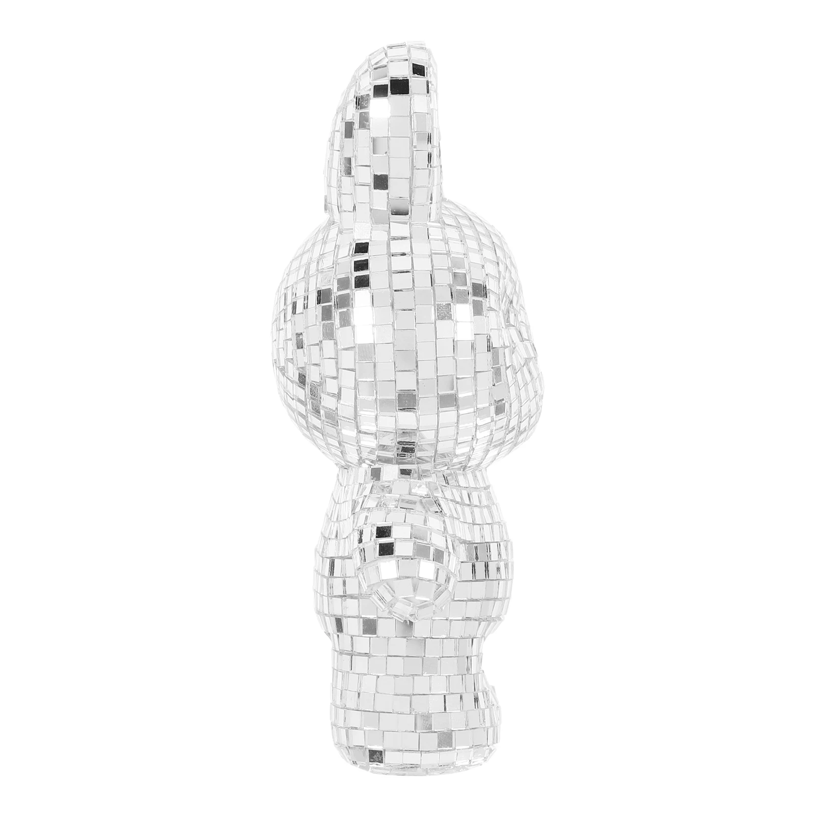 

Rabbit Mosaic Mirror Disco Ball Bunny Shape Ornament Spring Easter Party Stage Festival Reflective Shiny Silver Disco Ball