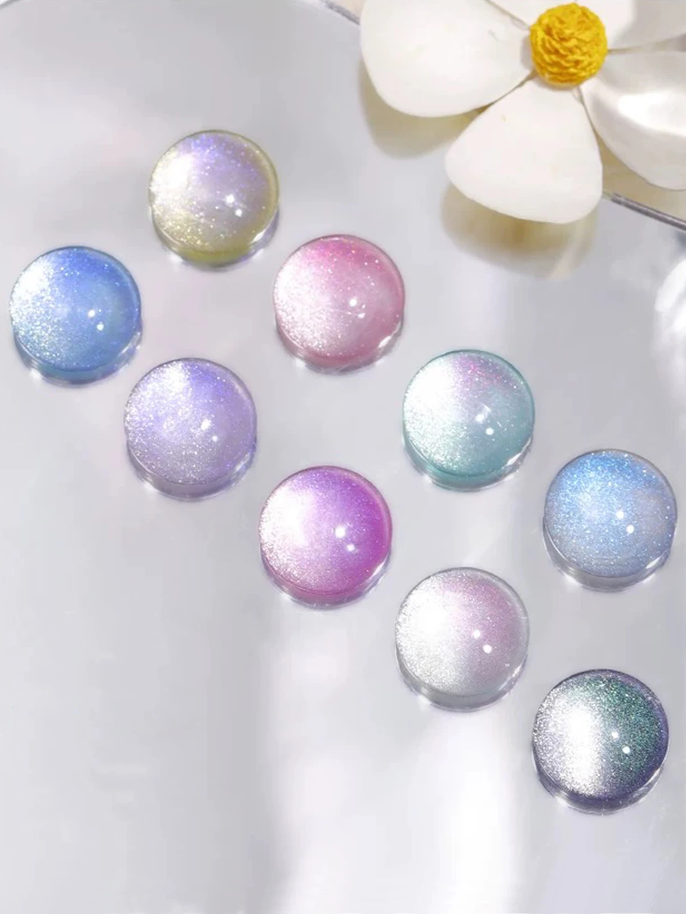 1-10 SZTUK 12ML Holograficzny Lakier Żelowy Kocie Oko Aurora Brokat i Lodowy Transparentny Baza Wiosenne Akcesoria do Paznokci z Efektem Szklanych Koralików