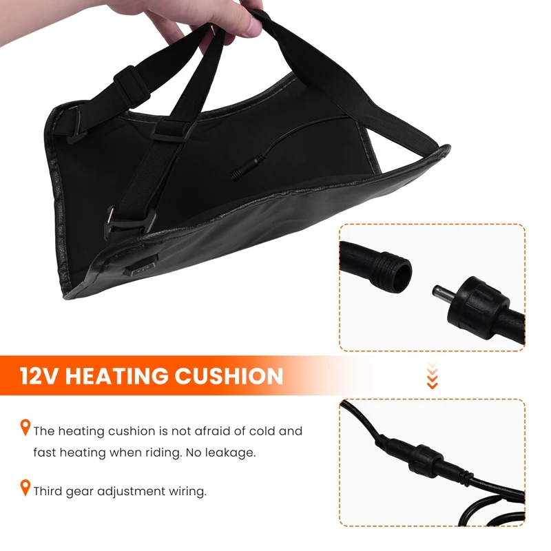 12V Motorcycle ATV Seat Heated Cushion Universal Waterproof Electric Heating Pad Mat For Winter Warmer Seat Cover