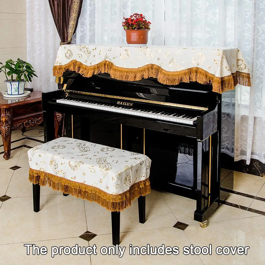 Piano Seat Bench Cover Pleuche Velvet Dustproof Musical Slipcover for Upright Piano Parts Accessories