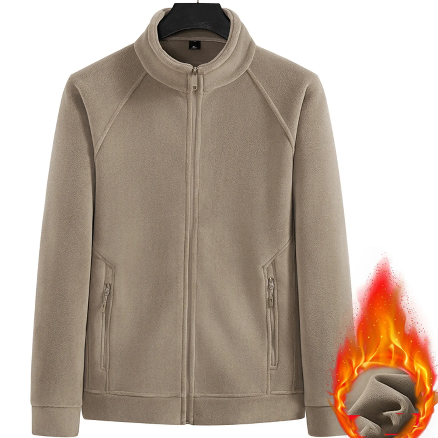 

Мужская куртка, осенне-зимняя модная утолщенная свободная мужская верхняя одежда с воротником-стойкой, простая однотонная универсальная мужская куртка с длинным рукавом