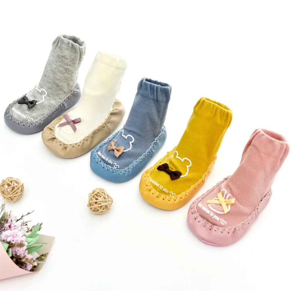 

Bowknot New Cute Baby Sock Skin Bottom Footwear Antiskid Baby Socks Floor Cartoon Socks Children's Stockings