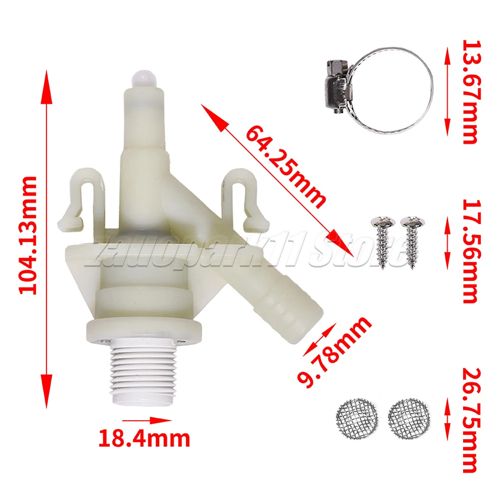 For Sealand Marine Toilet Replacement Durable Plastic Water Valve Kit For 300 310 320 Series 385311641