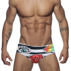 2023 Fashion Lips Rose Mens Swimwear Swim Briefs UXH Sexy Push Up Bikini Swimsuit Man Swimming Suit Trunk Beach Surf Bath Short