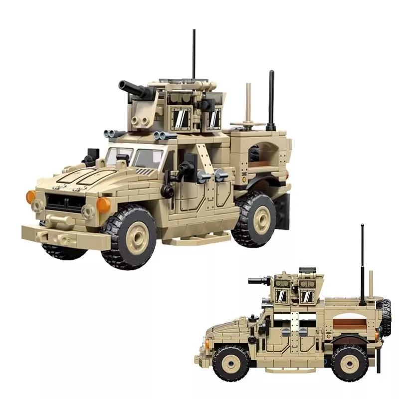 418 PCS WW2 Military Series US Army Humvee Infantry Building Blocks Weapon Combat Vehicle MOC Model DIY Children Toys Boy Gifts