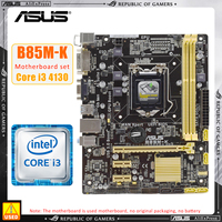 LGA 1150 Motherboard ASUS B85M-K+I3 4130 Motherboard Kit with Intel B85 Gigabit LAND Card CPU Slot For Core i7 i5 i3 PCI-E 3.0