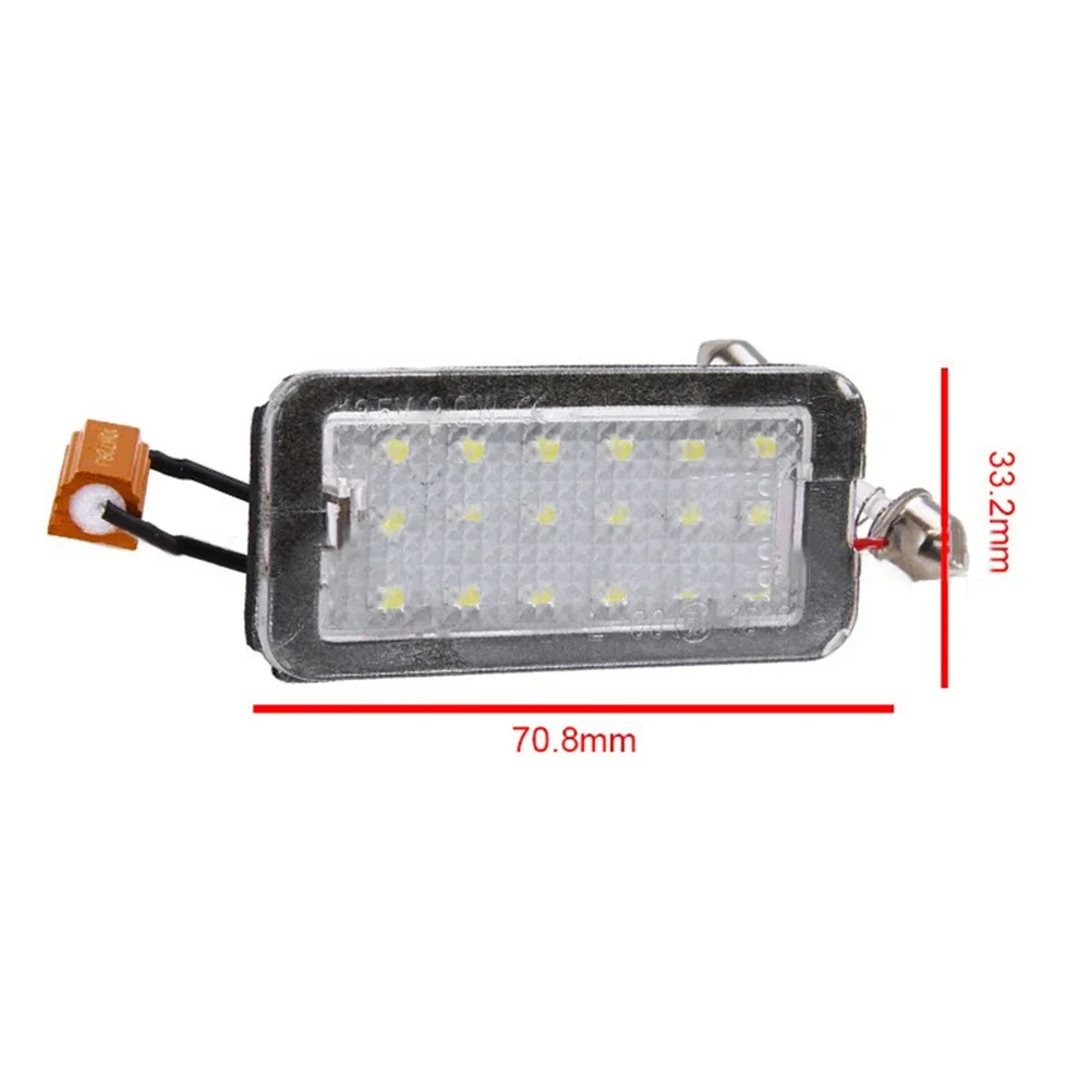 2 buah lampu pelat nomor LED mobil lampu Tag belakang 8-30v 6500K 1.44W putih untuk Aksesori otomatis 500C 09-15