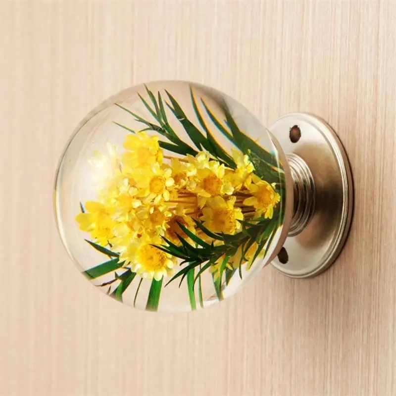 

652F Crystal Ball Decorative Door Pulls Unique Resin Handles Home Furniture Hardware