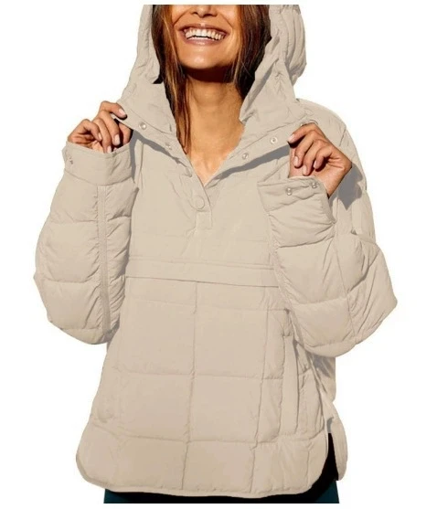 Einfarbig Winter Baumwolle Kleidung Frauen Mode Lässig Lose Langarm Pullover Mit Kapuze Baumwolle Kleidung Tops Weibliche 2025, Neue