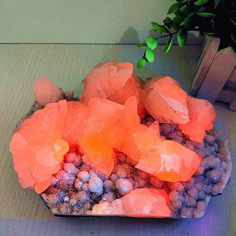 Natural Stones Pink rhombic calcite Band Effect Crystals Mineral Samples Witchcraft Energy Feng Shui Room Decoration