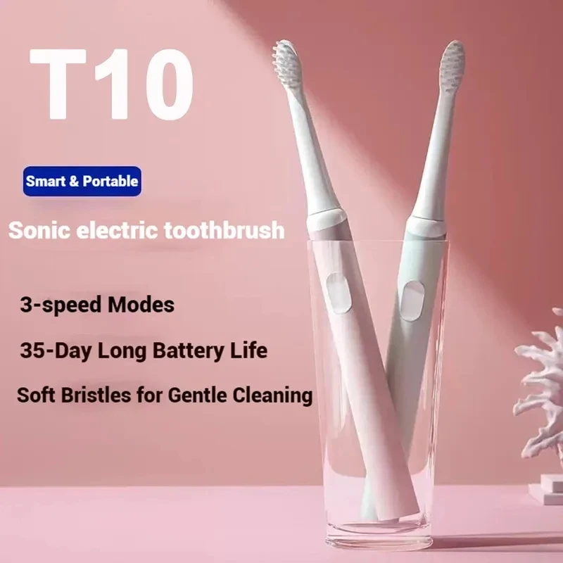 

T10 Sonic Electric Toothbrush Smart Waterproof Tooth Head Brush IPX7 Rechargeable USB for Teeth Brush Whitening