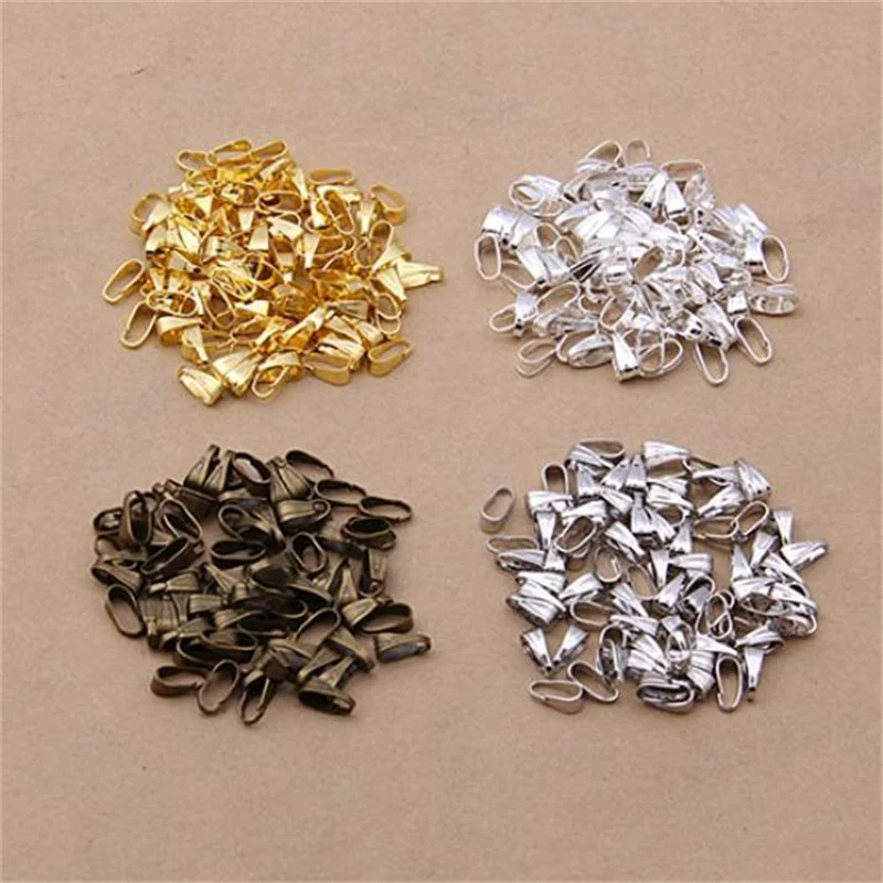 100pcs 7mm DIY Clip Clasp Pinch Bails Buckle Connectors Jewelry Findings Necklace Pendant Accessories