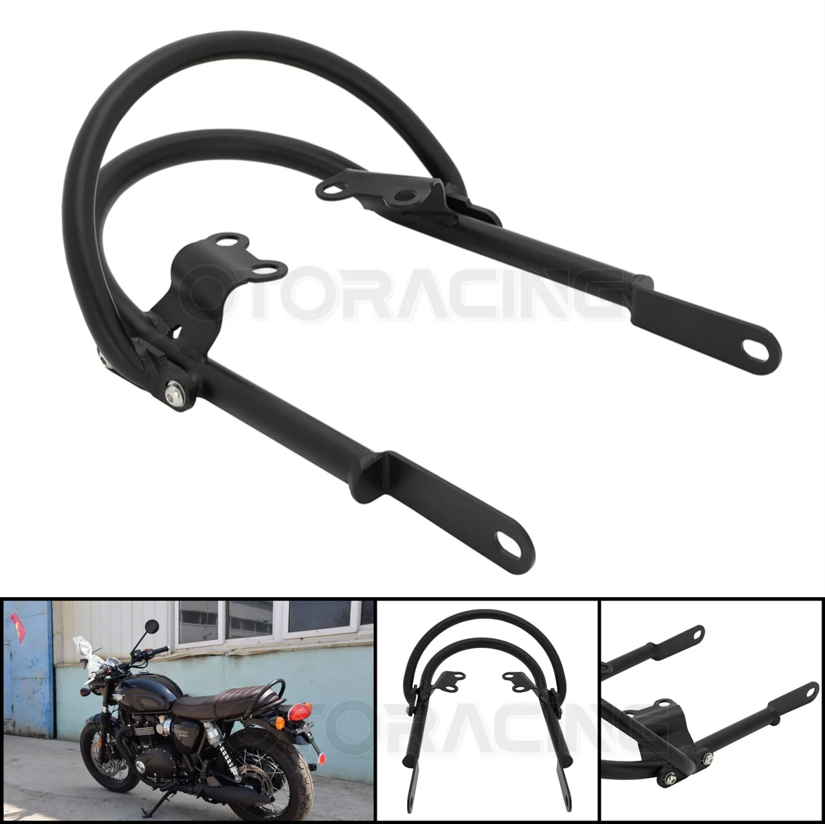 Rear Passenger Armrest Pillion Seat Grab Handle Bar Hand Rail For Triumph Bonneville T100 T120 Street Twin 2017-2021