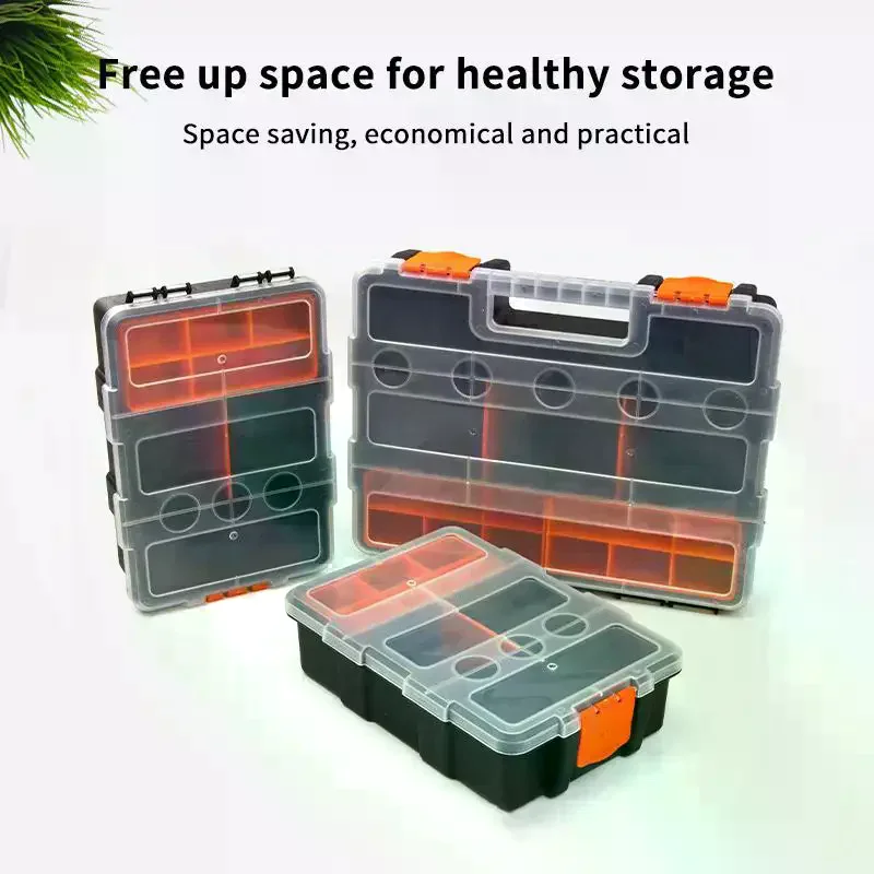 Multi-Grid Portable Plastic Parts Toolbox Combination Screw Storage Box Metal Parts Hardware Tool Screwdriver Tool Box