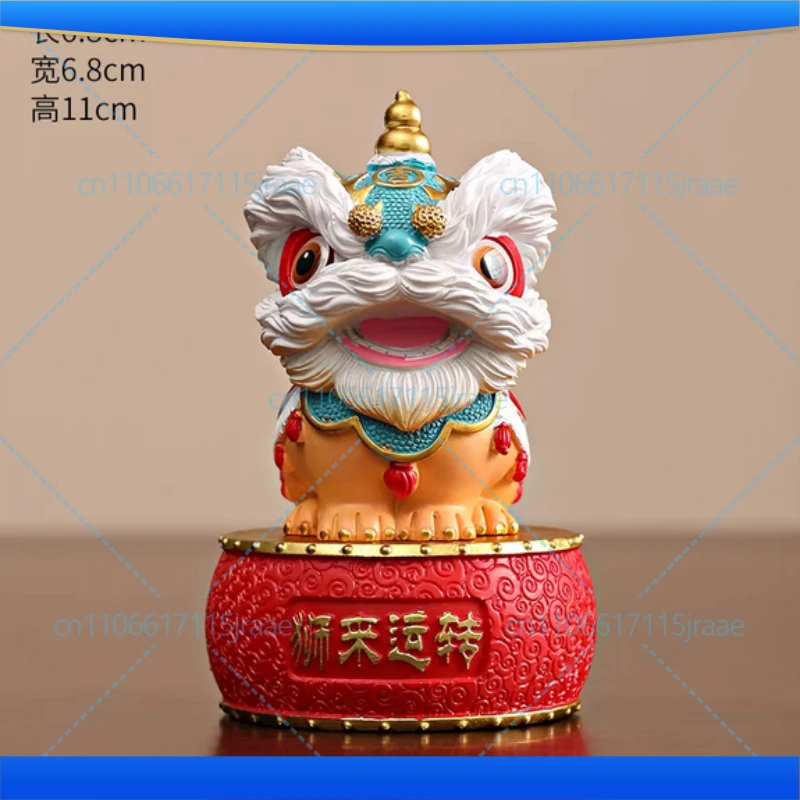 resin lion dance sculptures and figurines Chinese characteristic mascot Luxury Home Room Office Table decoration and accessories