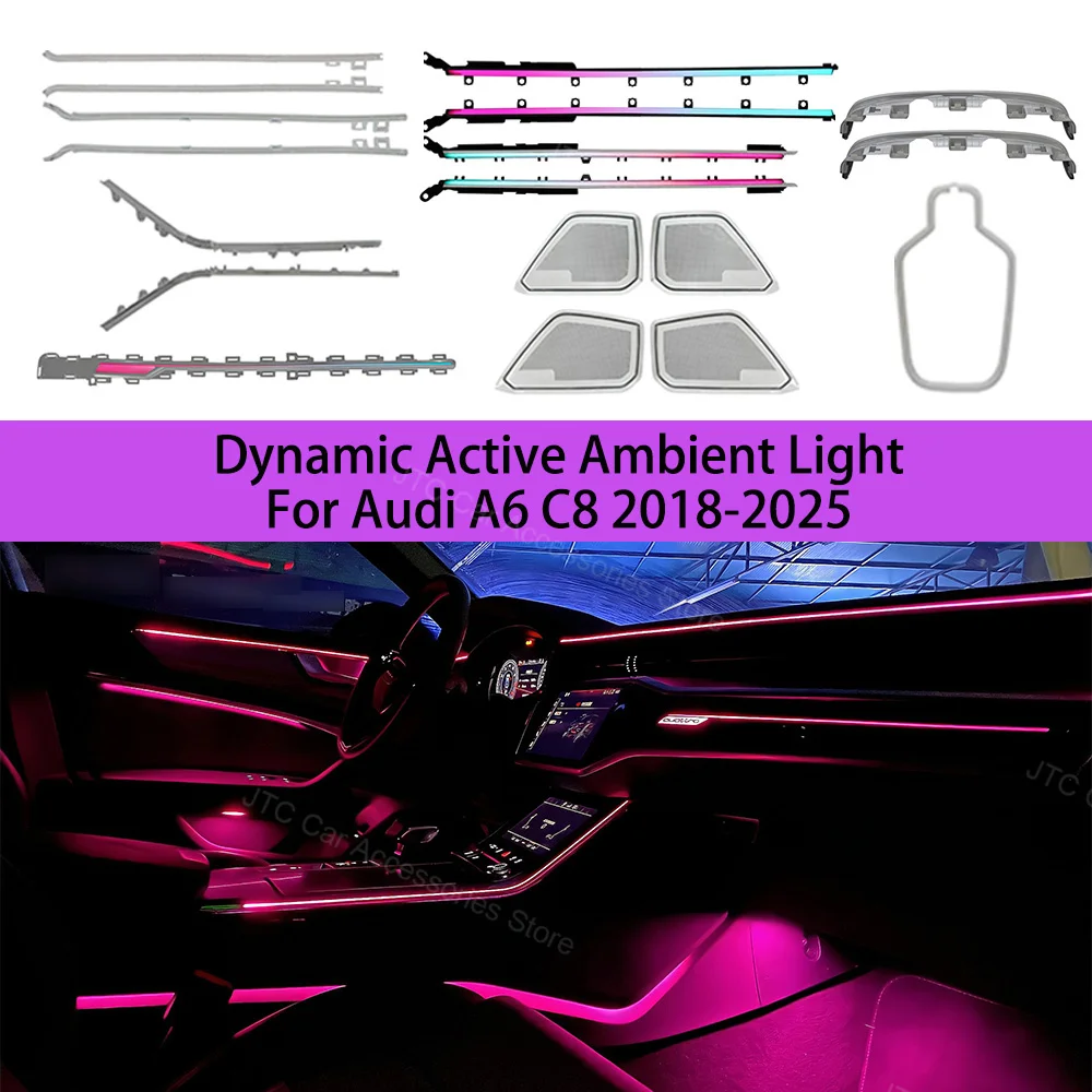 Symphony Dynamic Active Ambient Light For Audi Audi A6 C8 2018-2025 , Audi A6 C8 Interior Lighting Upgrade