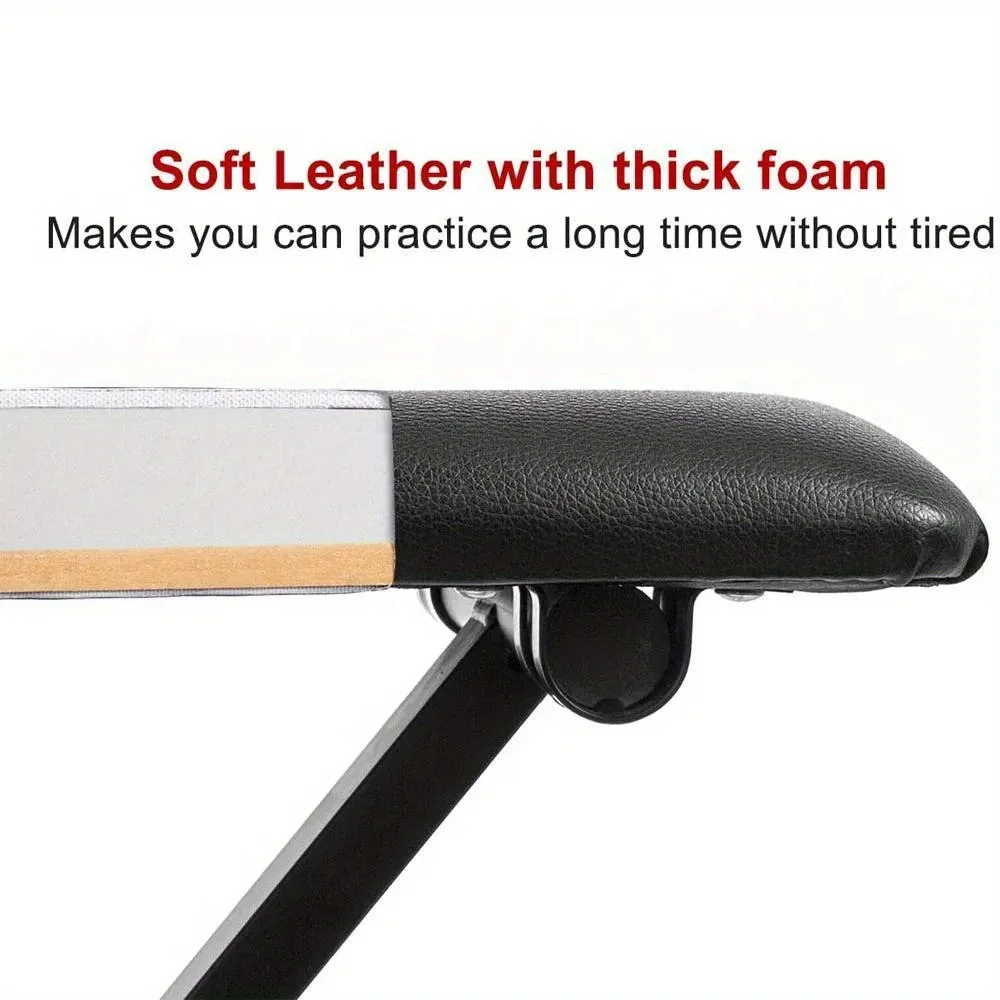 Piano Bench Keyboard Bench Height Adjustable Foldable X-Style Padded Stool Chair Seat Cushion With Anti-Slip Rubber - Image 3