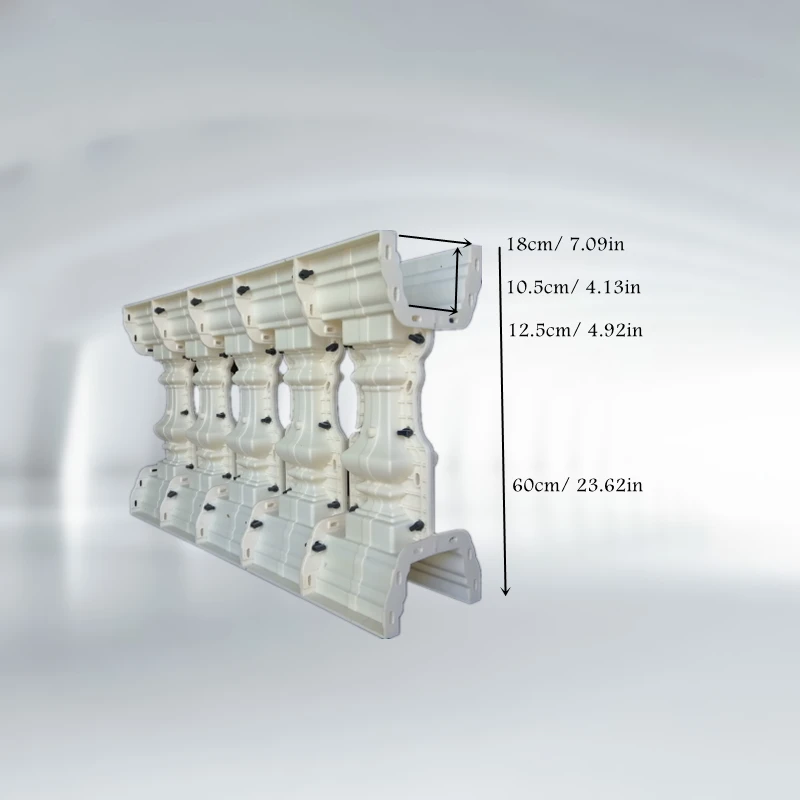 Imagem -04 - Summer Breeze Cast in Place Baluster Mold para Concreto Esgrima Cimento Balaustrada Coluna Conjuntos Round & Square h 60cm 23.62in