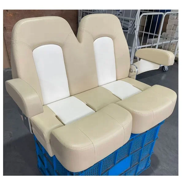 Marine Grade Deluxe Adjustable Armrests Two-Seater Boat Seat Bench Boat Seat Folding Double Seatpromote sales