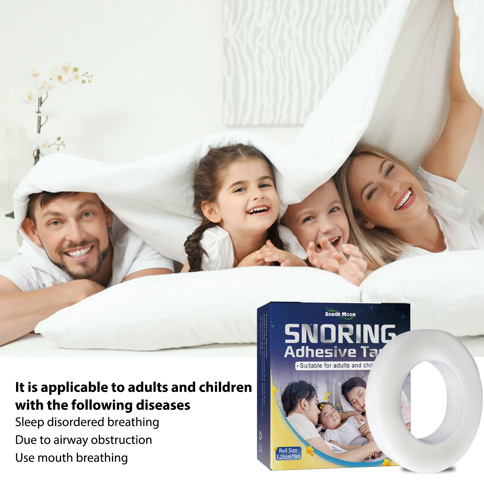 South Moon Anti Snoring Mouth Tape Kids Adult Improve Nighttime Sleeping Less Mouth Breath Reduce Sore Throat Stop Snore Sticker