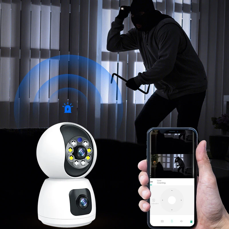 2MP WiFi IP Camera 5x digital zoom Wifi Wireless CCTV Security Cameras PTZ Dual Lens Baby Monitor Smart Home Surveillance Camera