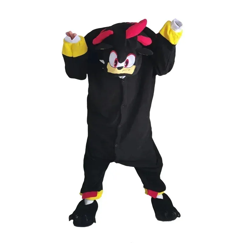 Pijamas grandes de Kigurumi, Mono de lana de erizo para adultos y hombres, disfraz de Anime negro, Pijamas para niños y niñas, monos de cuerpo completo