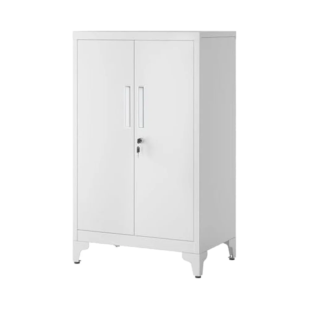 # Armoire de classement de bureau moderne JINFENG, multi-usages, réglable, avec 2 portes en acier verrouillables, pour salon, gris mat