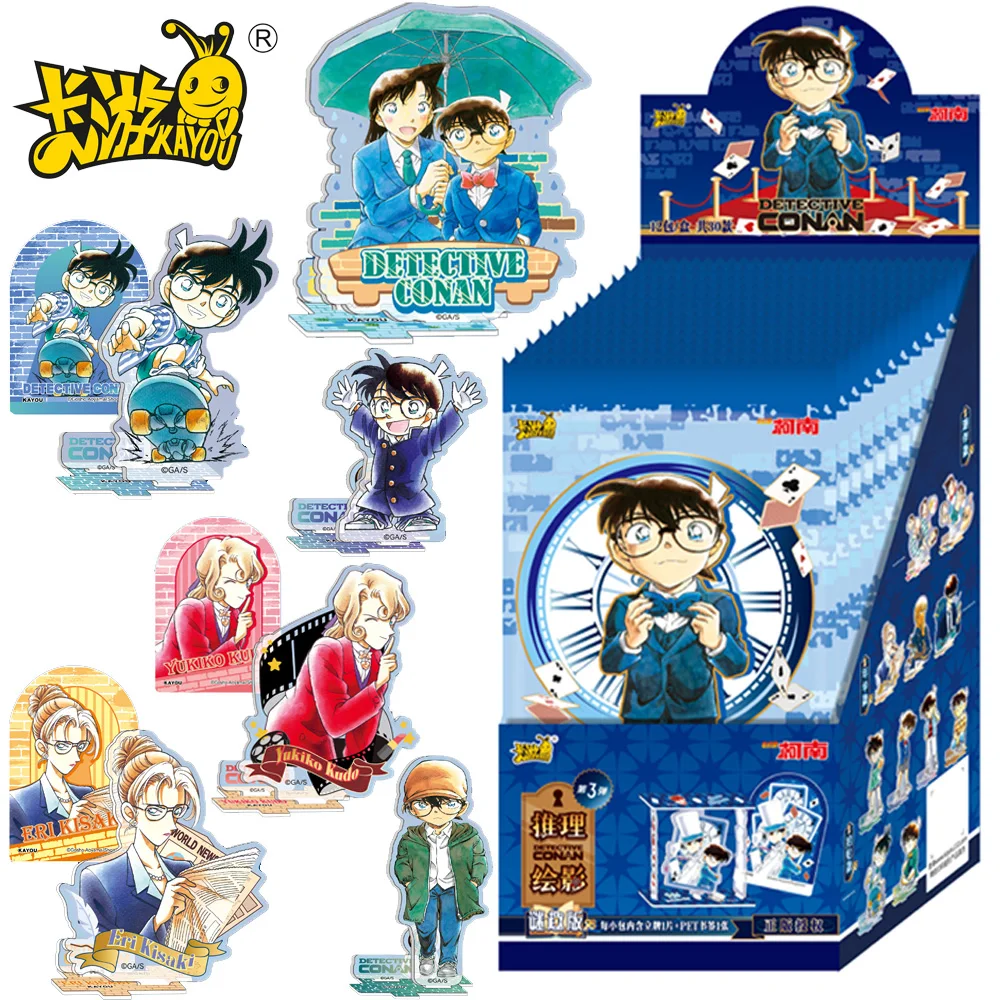 

New KAYOU Japan Anime Detective Conan Peripheral Acrylic Stand Figure Cartoon Characters Trading Collectible Cards Kids Gifts