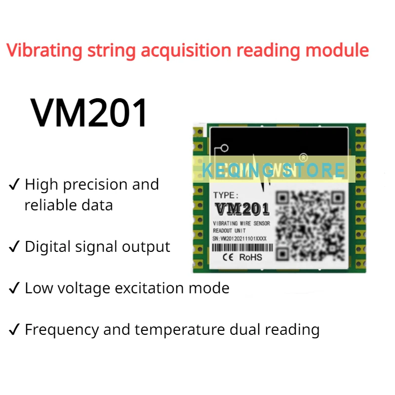 

Vibrating string acquisition module VM201 frequency temperature low voltage sweep embedded plug-in integrated sensor universal