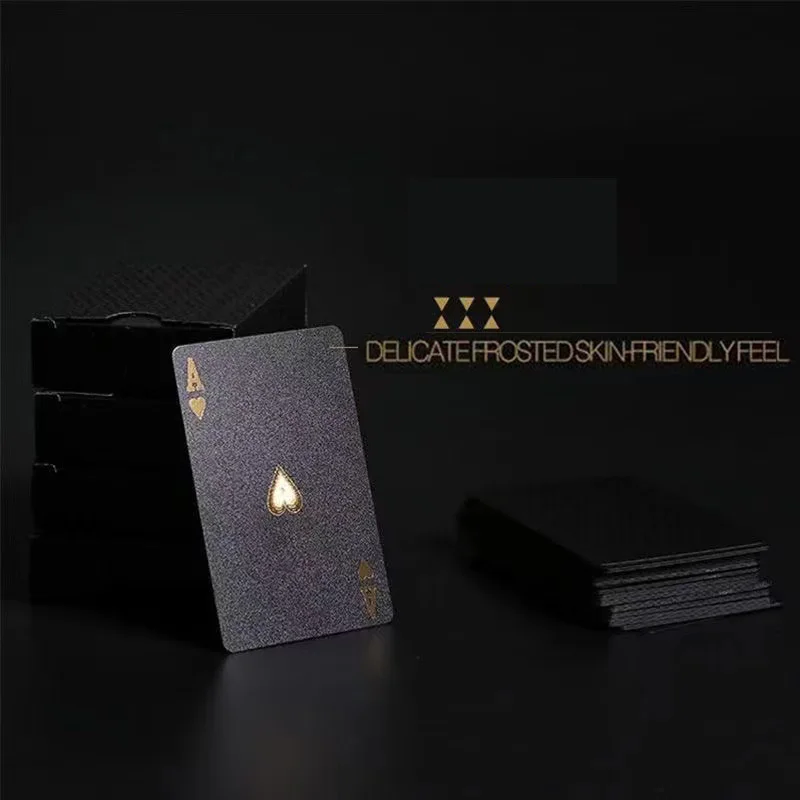 Color Black Gold Playing Cards Group Waterproof Pokerpakdmagic Package Board Game Gift Collection 2024 New Product