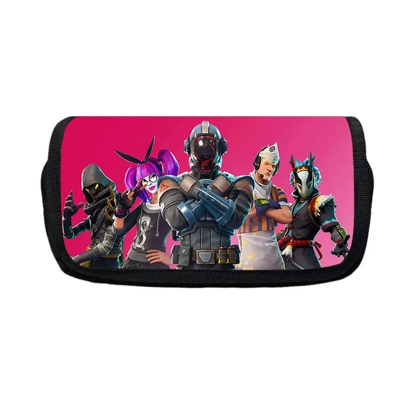 

Hot New Fortnite Handsome Cartoon Pattern Double-layer Pencil Case Anime Merchandise Small Gift