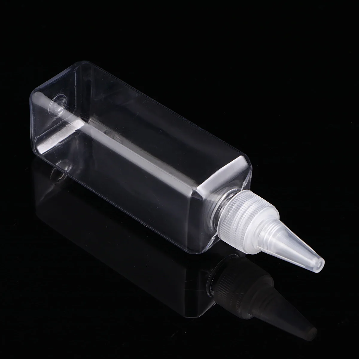

15pcs 100Ml Clear Square Hair Dye Bottles Plastic Coloring Container With Pointed Tip For Easy Squeeze Fill Transparent