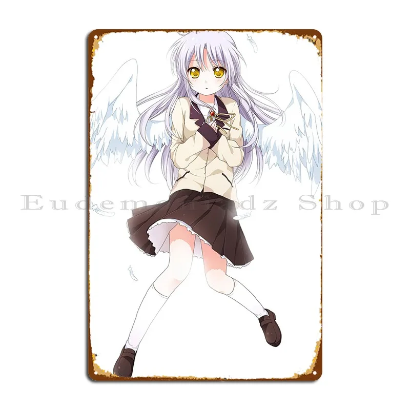 Angel Beats Metal Sign Create Painting Cave Character Club Tin Sign Poster