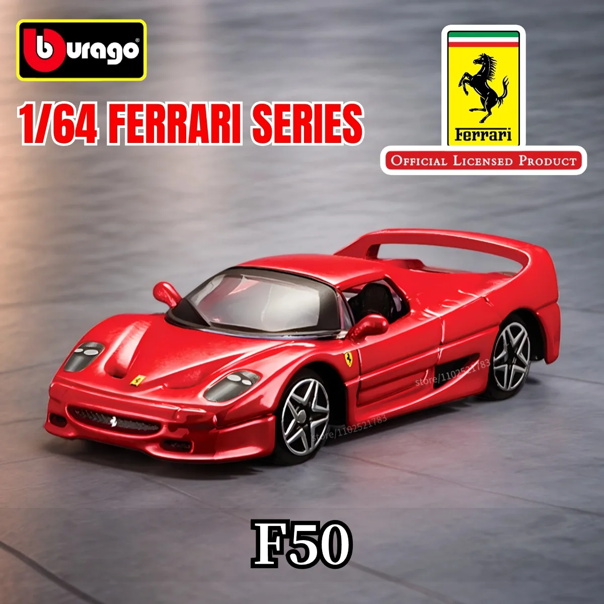 Bburago 1:64 Ferrari F50 Replica Car Model Scale F40 458 488 Pista 296 GTB Enzo Diecast Traffic Miniature Art Figure Kid Boy Toy