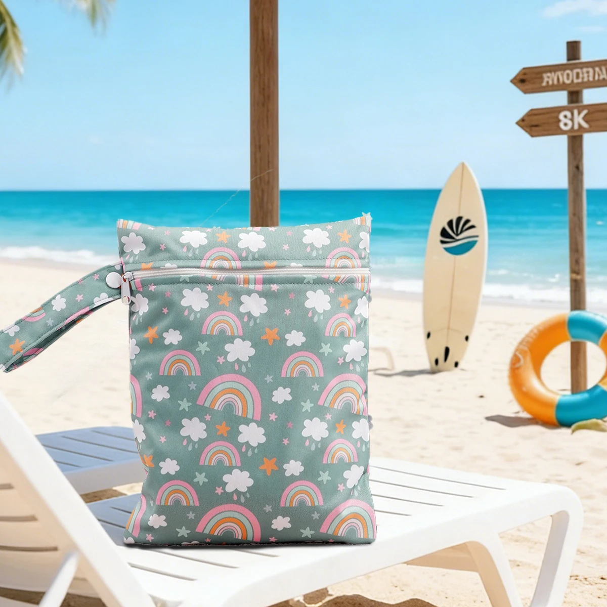 2026 New Arrival Washable Reusable Baby Storage Wet Dry Bag Easy Carry Multifunctional Travel Pouch Size 18x25cm