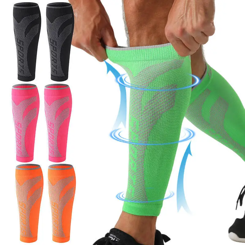 High Performance Anti Slip Knitted Compression Calf Sleeves for Football Basketball Cycling with Muscle Support for Men Women