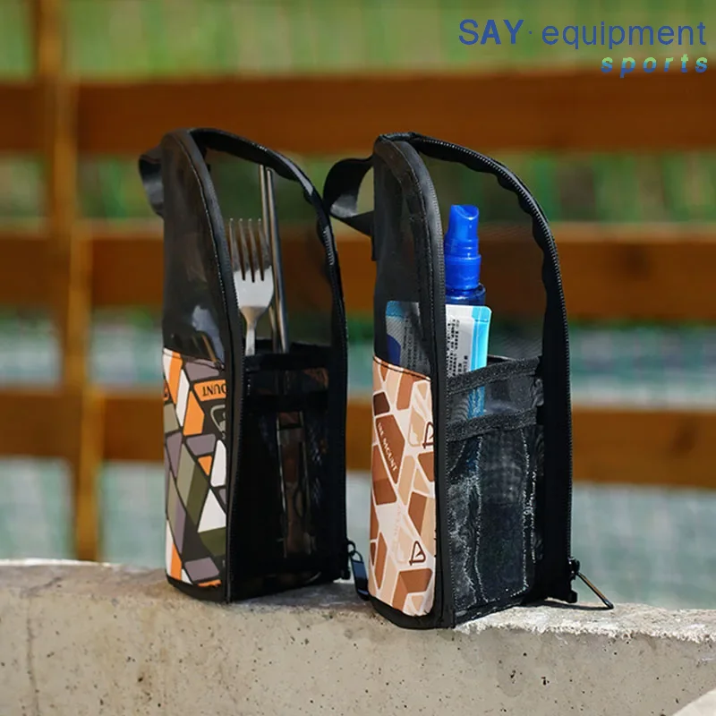 Outdoor Camping Besteck Lagerung Tasche Grill Picknick Camping Einkaufstasche Tragbare Besteck Lagerung Fall Für Gabel Platten Löffel