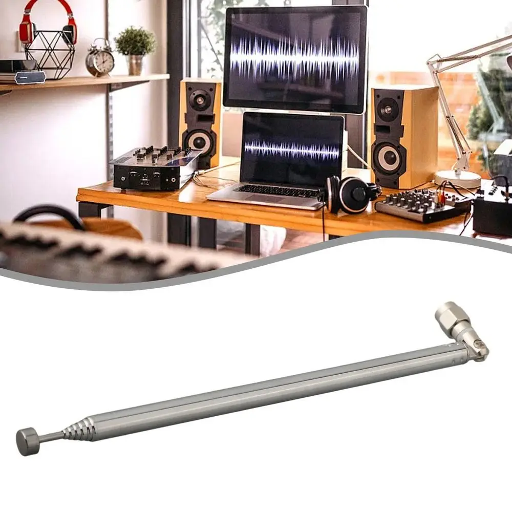 1Pcs 7104 7120 Telescopic Antenna 7 Sections SMA Male Connector Radio TV Antenna Rotatable Metal Antenna Rod