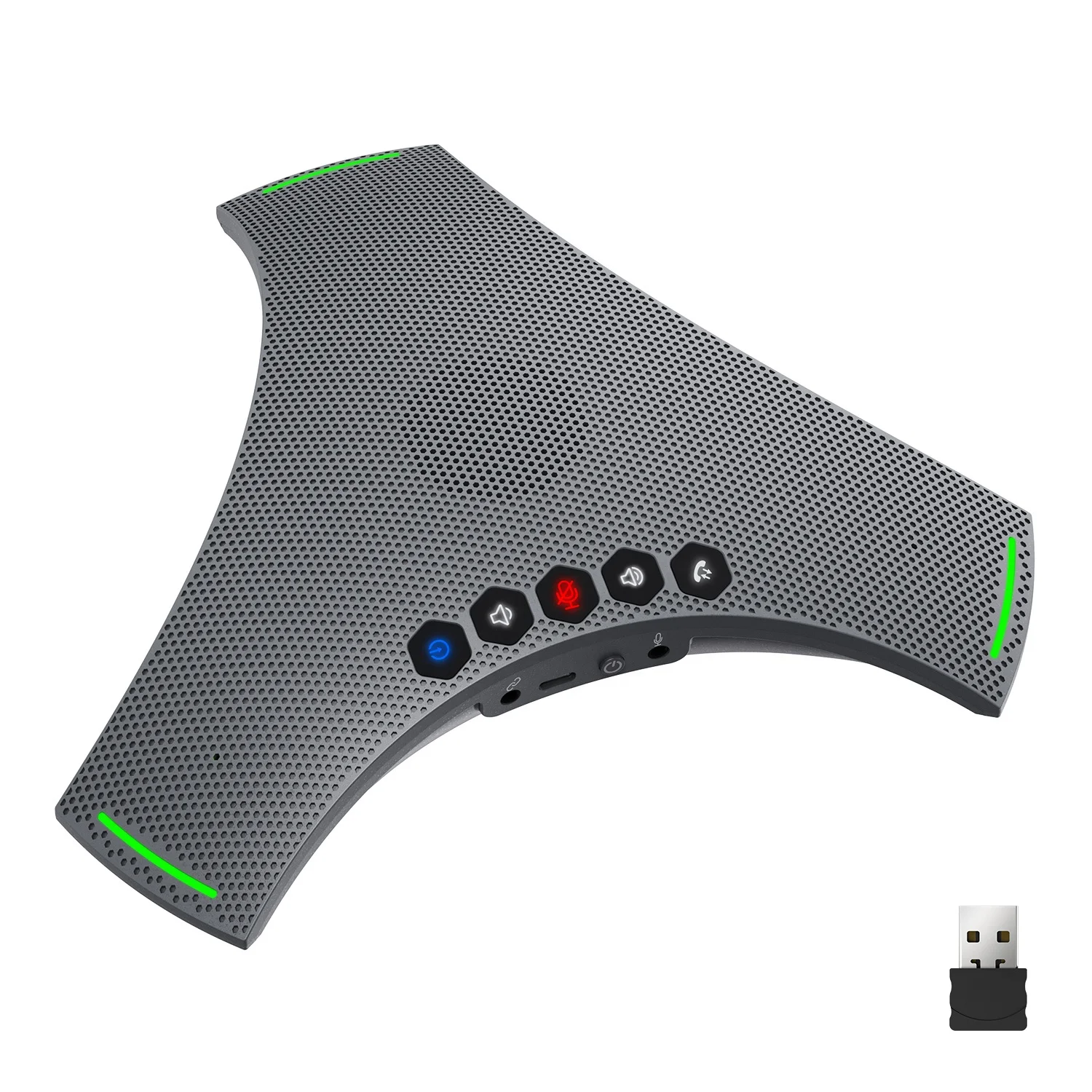 Micrófono de Conferencia Omnidireccional USB BT Inalámbrico con Función de Conexión en Cadena y Cancelación de Ruido