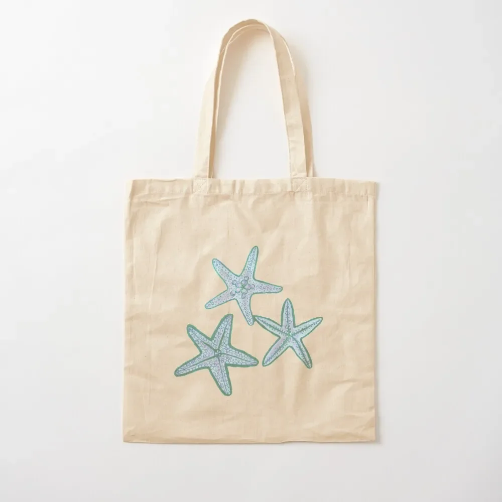 

Starfish Watercolor Aqua coral reef ,ocean home decor Tote Bag Shopper bag custom canvas bag shopper women