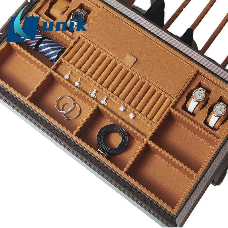 Multi-Functional Home Telescopic Drawer Type Jewelry Storage Box New Style Wardrobe Pull Basket Pull Pants Rack Made of Aluminum