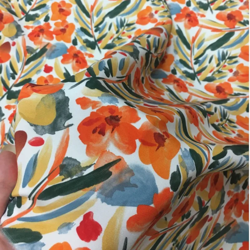 High Quality Printed Matte Real Silk Fabric 30Momme Stretch Heavy Crepe Dress Shirt Designer Cloth